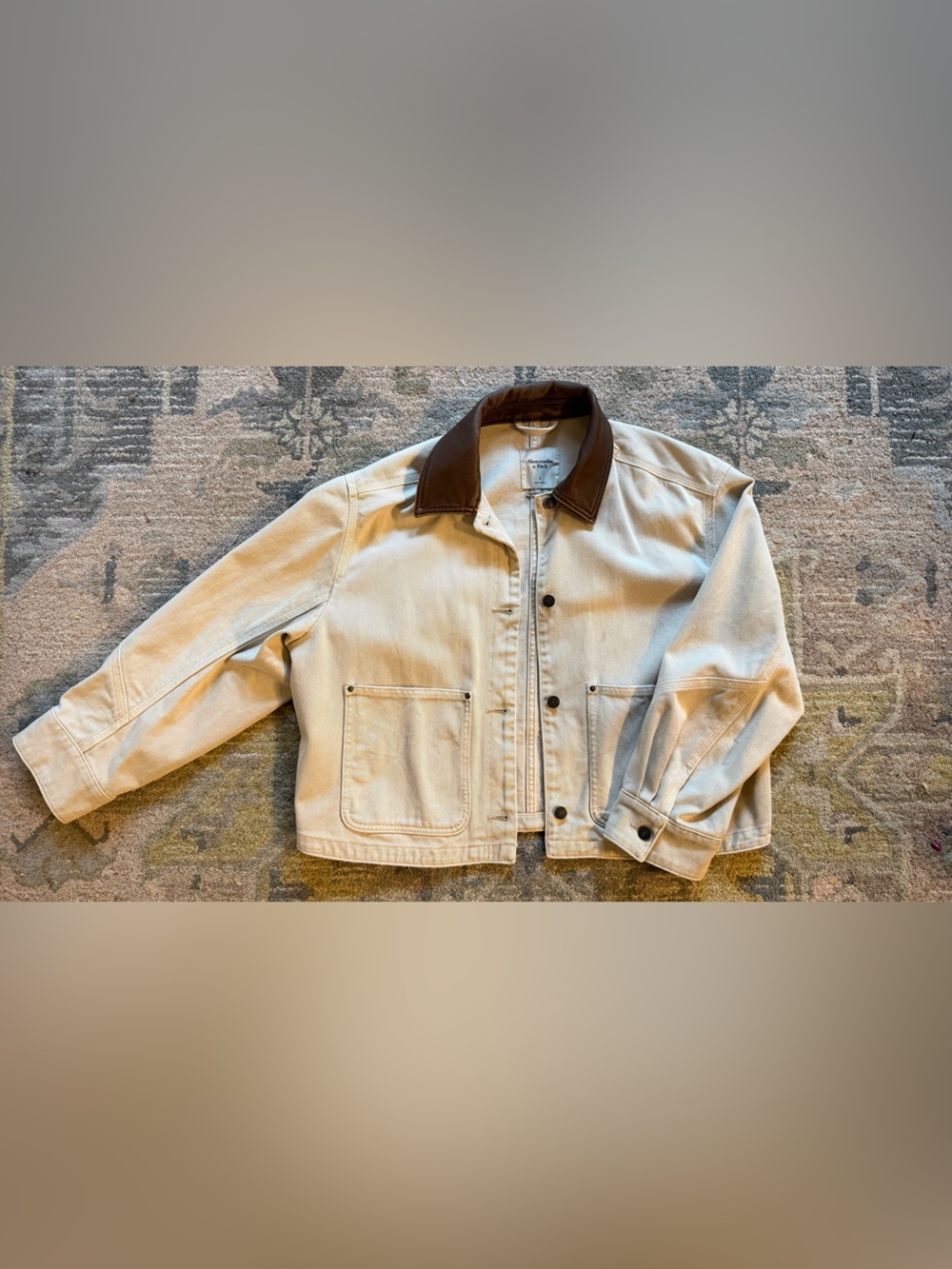 Abercrombie & Fitch Garment Dyed Cropped Barn Jacket